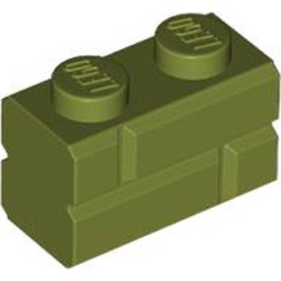 Profile Brick 1x2 Single Grove Olive Green