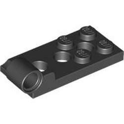 Hinge Plate Bottom 2x4 with 3 x 4.85 Diameter Holes Black
