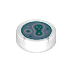 Flat Tile 1x1 Round Number 197 Transparent