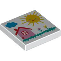 Flat Tile 2x2 Number 608 White