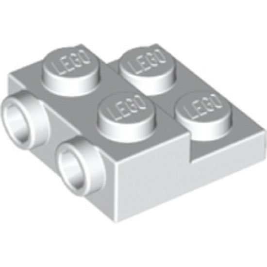 Plate 2x2x2/3 with 2 Horizontal Knob White