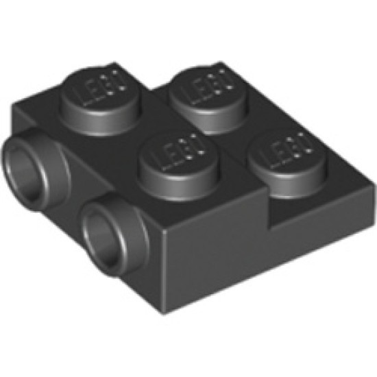 Plate 2x2x2/3 with 2 Horizontal Knob Black