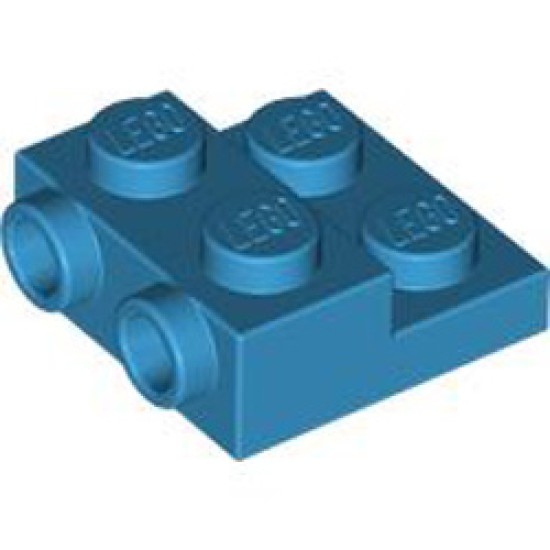 Plate 2x2x2/3 with 2 Horizontal Knob Dark Azur