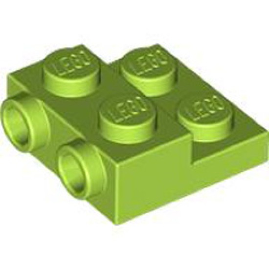 Plate 2x2x2/3 with 2 Horizontal Knob Bright Yellowish Green