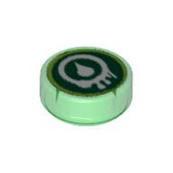 Flat Tile 1x1 Round Number 4 Transparent Green