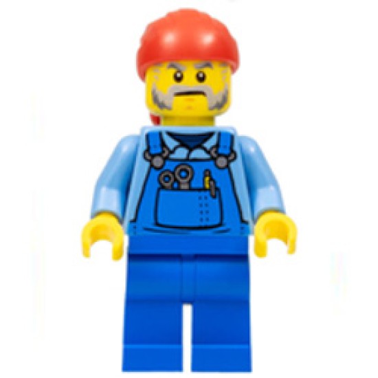 Tow Truck Driver, Red Bandana Minifigure