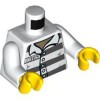 Police - Jail Prisoner 86753 Prison Stripes, Dark Red Knit Cap, Scar, and Stubble Minifigure