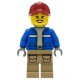 Female Wildlife Rescue Explorer with Dark Red Cap and Cool Yellow Hair Minifigure