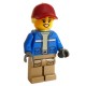 Female Wildlife Rescue Explorer with Dark Red Cap and Cool Yellow Hair Minifigure