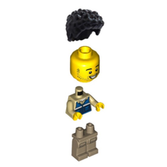 Male Wildlife Rescue Worker with 'RESCUE' Pattern on Back Minifigure