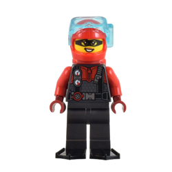 Betsy Bass in Crook Design with Bright Red and Titanium Metallic Diving Suit Minifigure