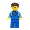 Female Stuntz Crew in Bright Blue Overalls over Medium Blue Shirt Minifigure