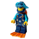 Arctic Explorer Diver - Male with Diving Suit, Helmet, Air Tanks and Flippers Minifigure