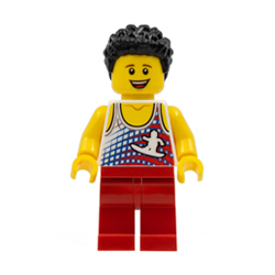 Male with Tank Top with Surfer Silhouette Minifigure