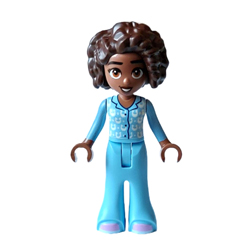 Aliya with Light Royal Blue Pajamas amd White Horseshoes with Dots Minifigure