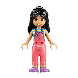 Friends Liann in Vibrant Coral Overalls Minifigure