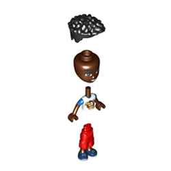 Zac with White and Blue Shirt with Pizza and Game Controller Design Minifigure