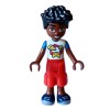 Zac with White and Blue Shirt with Pizza and Game Controller Design Minifigure