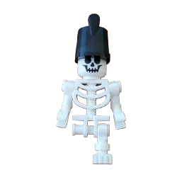 Skeleton with Black Shako Hat and Single Leg Minifigure