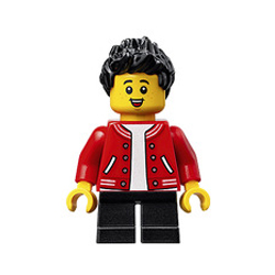 Buy in Red Letterman Jacket and Black Spiked Hair Minifigure