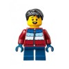 Boy with Dark Red Puffy Coat Minifigure