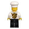Male Chef with Flame Yellowish Orange Jacket and Dragon on Back Minifigure