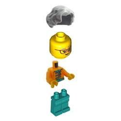 Female Flower Seller with Tang Jacket and Glasses Minifigure