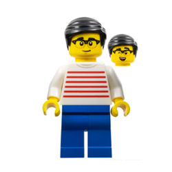 Girl in Reddish Brown Jacket and Reddish Brown Ponytail Minifigure