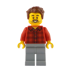 Rob the Fan Designer in Red Plaid Flannel Shirt Minifigure