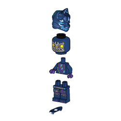 Wolf Mask Claw Warrior with Earth Blue and Dark Azur Mask Minifigure