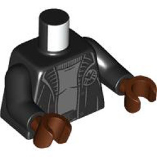 Nick Fury - Gray Sweater and Black Trench Coat, No Shirt Tail Minifigure