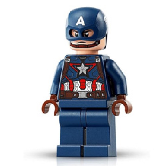 Captain America - Earth Blue Suit, Reddish Brown Hands, Helmet Minifigure